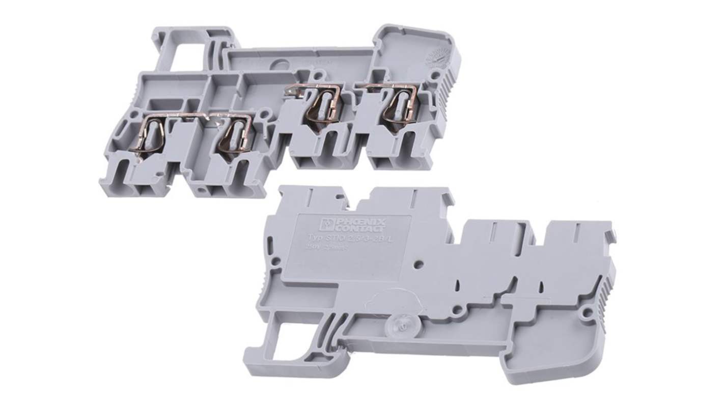 Phoenix Contact 3209015 STIO Clipline Series Grey, 2.5mm², Triple-Level, Spring Clamp Termination