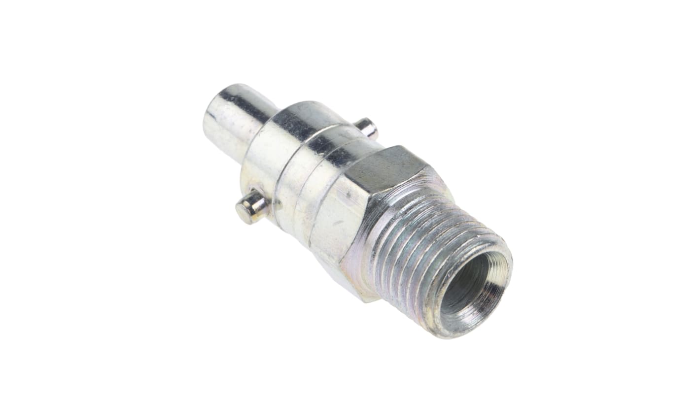 RS PRO Steel Male Pneumatic Quick Connect Coupling, G 1/4 Male Threaded
