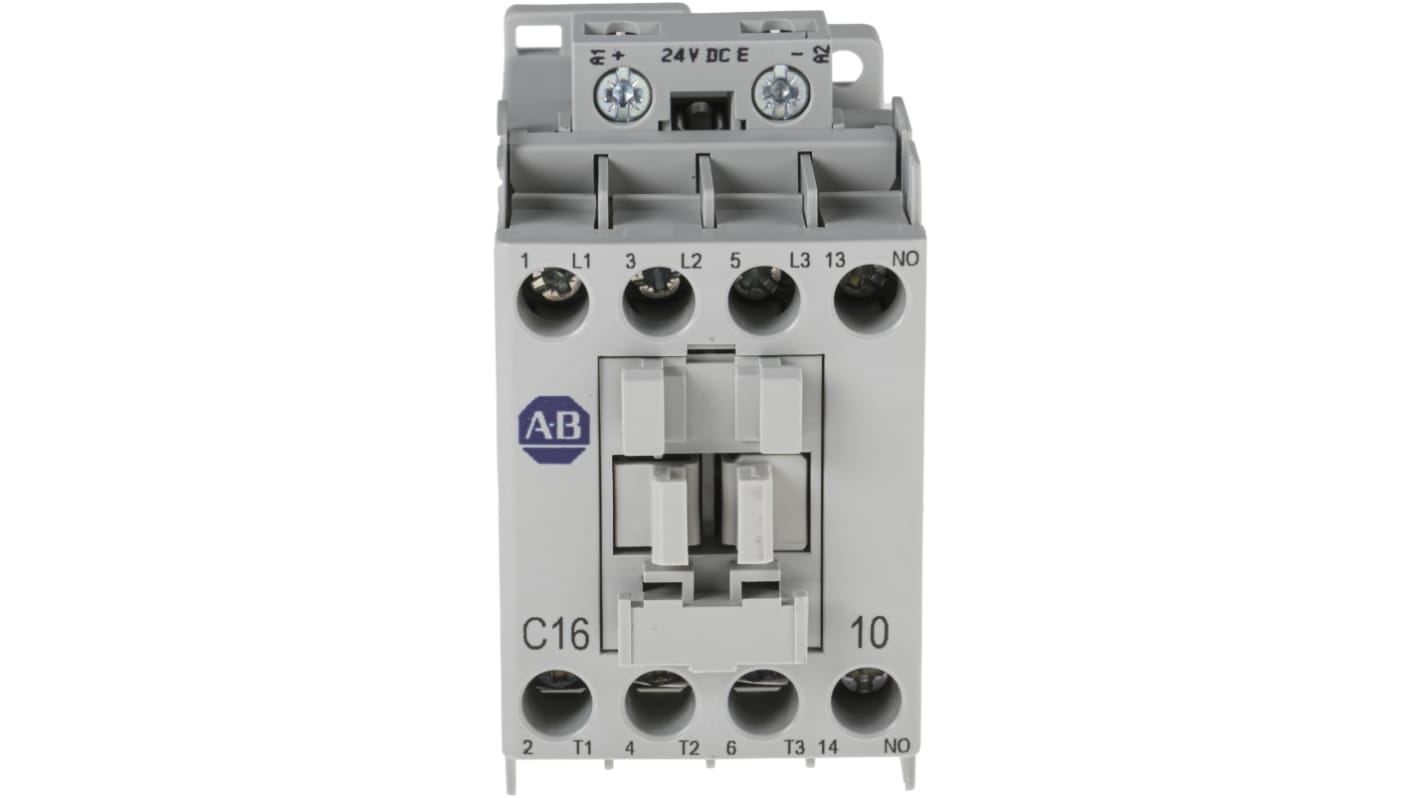 Allen Bradley 100 Series 100C Contactor, 24 V dc Coil, 3-Pole, 16 A, 7.5 kW, 3NO, 690 V ac