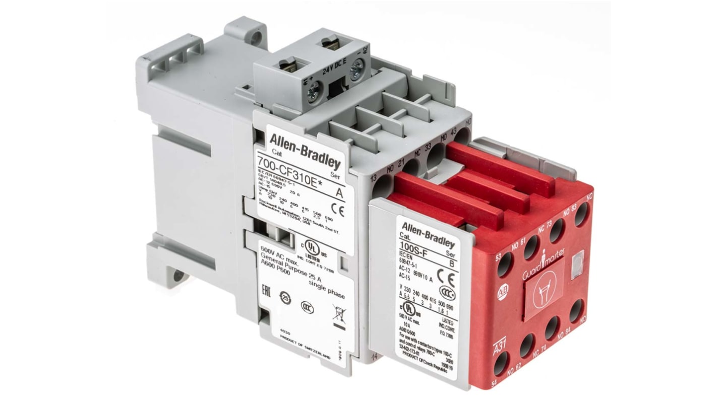 Stycznik 24 V DC Allen Bradley styki: 8 25 A 3NO + 1NC 700S-CF620EJC
