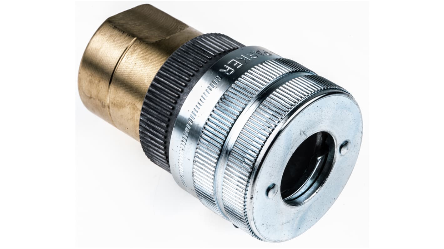 Parker Aluminium Female Pneumatic Quick Connect Coupling, G 1/2 Female Threaded