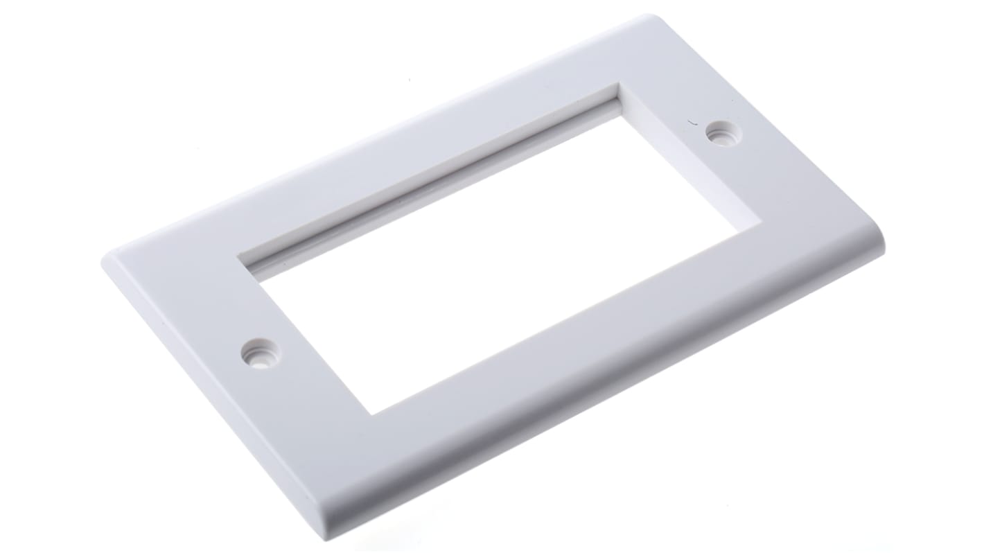 Deta Frontplatte & Montageplatte Weiß, 2 Auslässe Euromodule