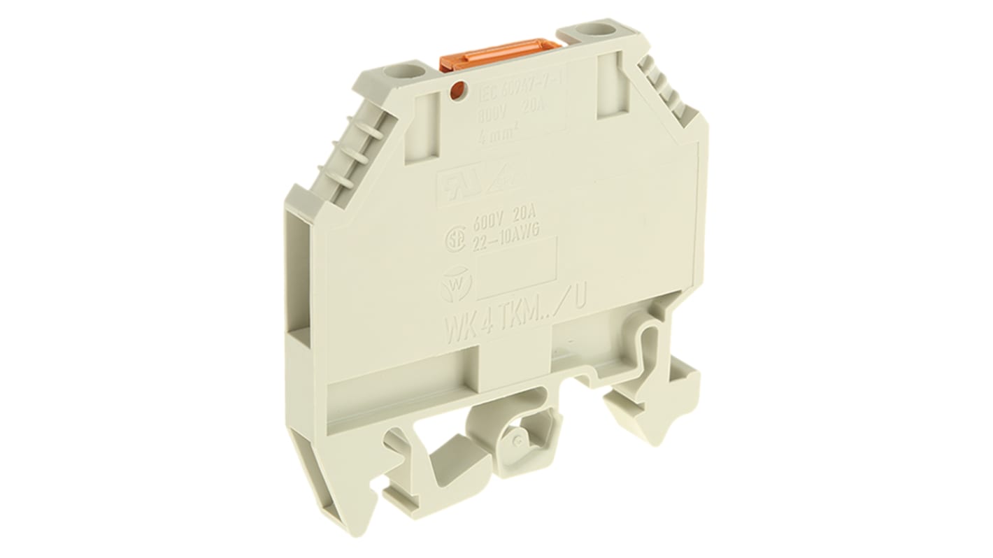 Wieland WK Series Grey Knife Disconnect Terminal Block, Single-Level, Screw Termination