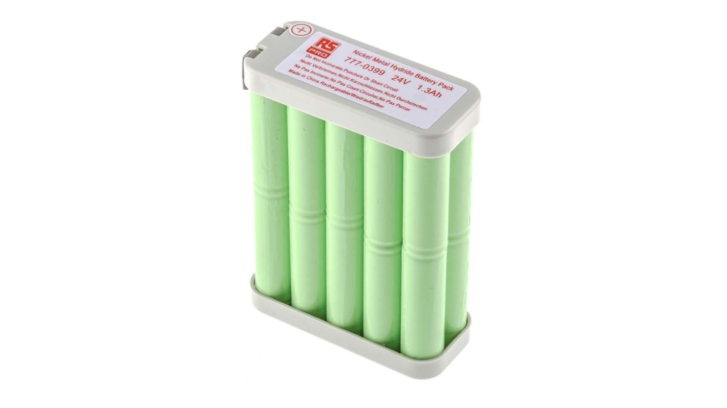 Pacco batterie ricaricabile RS PRO, formato AA, 20 celle, 24V, 1.3Ah, NiMH