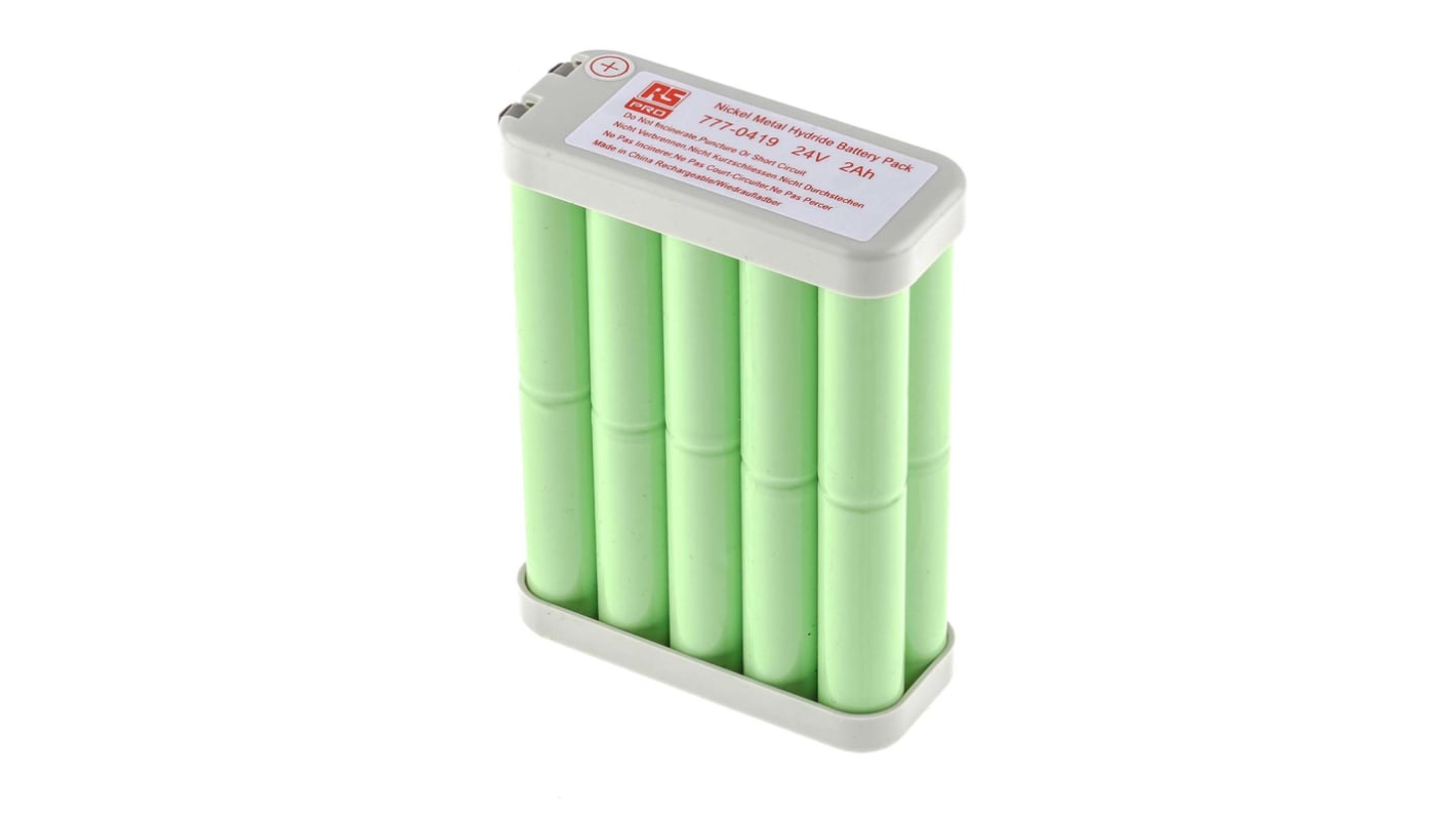 RS PRO 充電式電池パック, ニッケル水素電池, 公称電圧24V, 容量2Ah