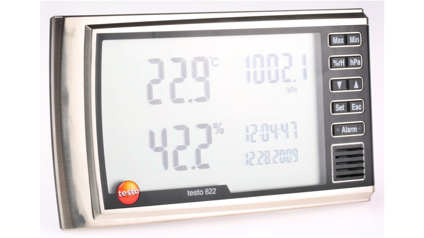 Testo 622 Digital Hygrometer, ±2 %RH, ±3 %RH Accuracy, +60°C Max, 100%RH Max