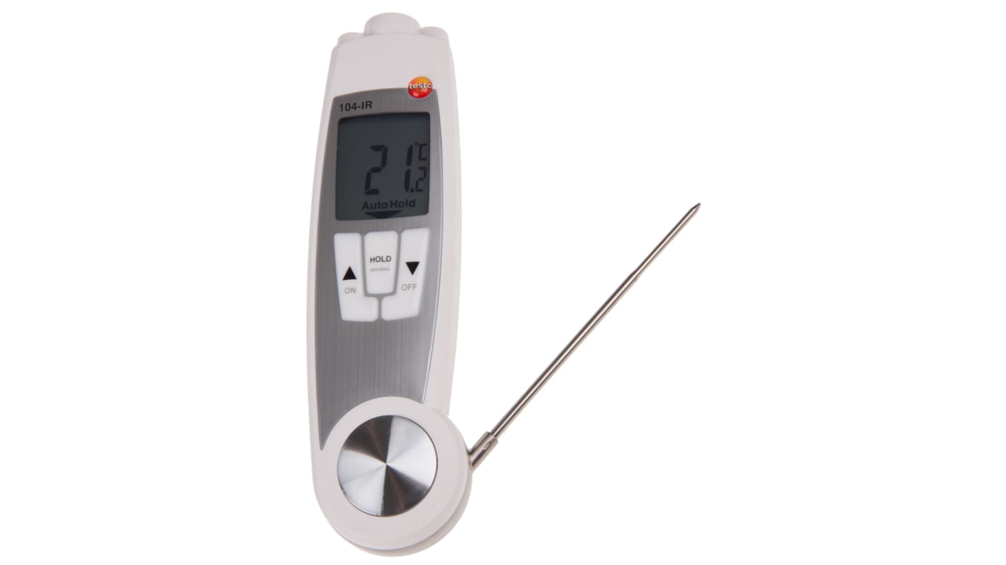 Testo 104-IR Infrared Thermometer, -30°C Min, +250°C Max, ±1.5 %, ±1 °C, ±2.0 °C, ±2.5 °C Accuracy, °C Measurements
