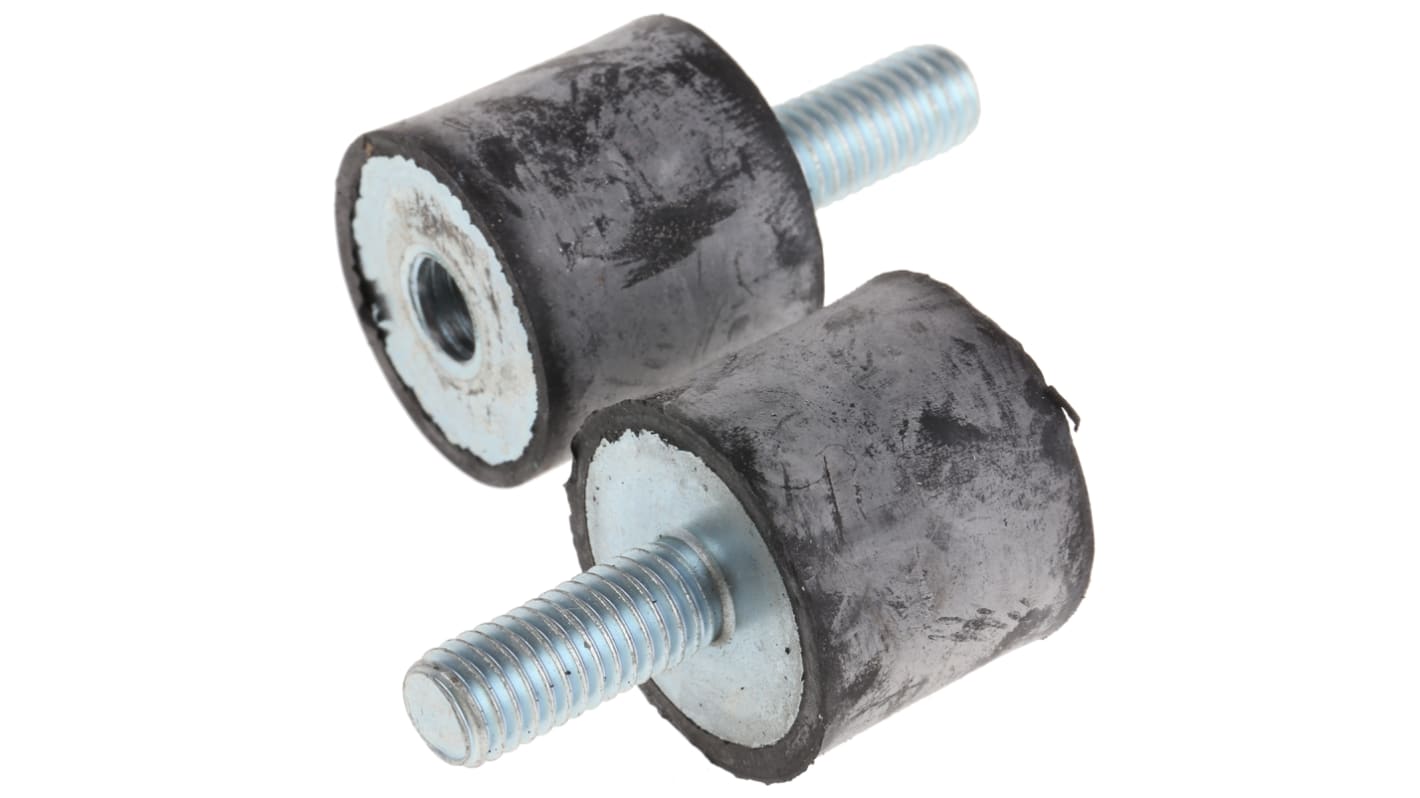 Soporte antivibración FIBET, Bobina macho a hembra, Ø 25mm, alt. 22mm, rosca M8