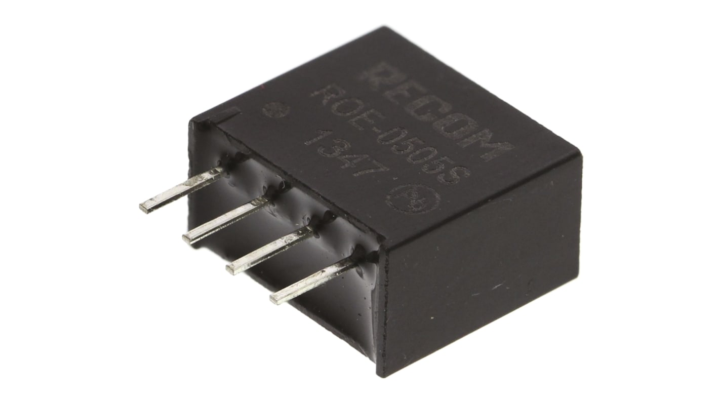 Recom ROE DC-DC Converter, 5V dc/ 200mA Output, 4.5 → 5.5 V dc Input, 1W, Through Hole, +85°C Max Temp -40°C Min