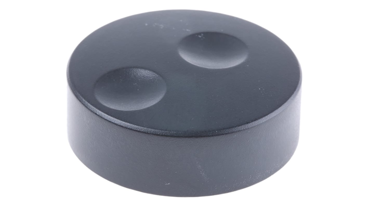 RS PRO 38.6mm Black Potentiometer Knob for 6mm Shaft Splined