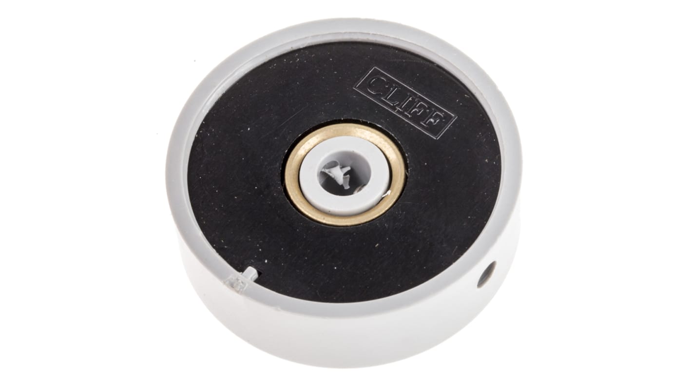 RS PRO 38.6mm Grey Potentiometer Knob for 6mm Shaft Screw Fix