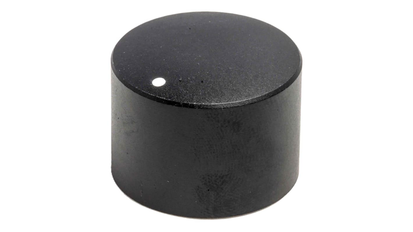 RS PRO 24.8mm Black Potentiometer Knob for 6mm Shaft Splined