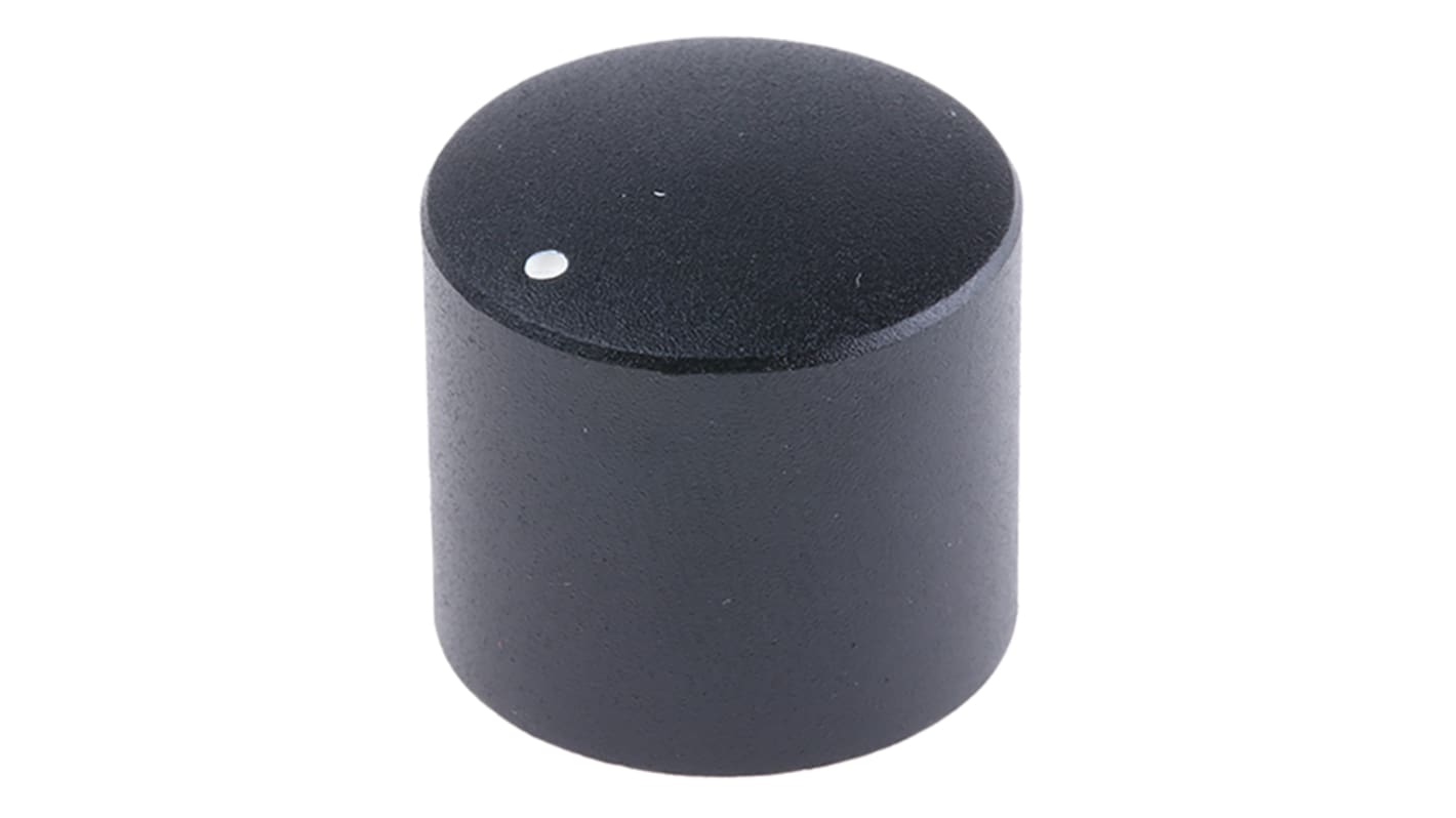 RS PRO 19.8mm Black Potentiometer Knob for 6mm Shaft Splined