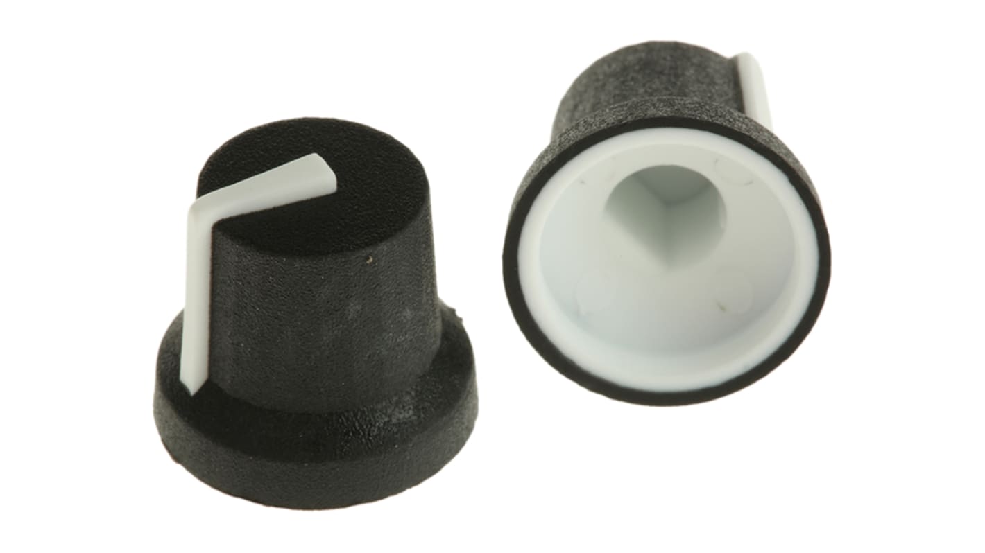 RS PRO ノブ, 6mm, D字型軸 直径:16.8mm, Push-On