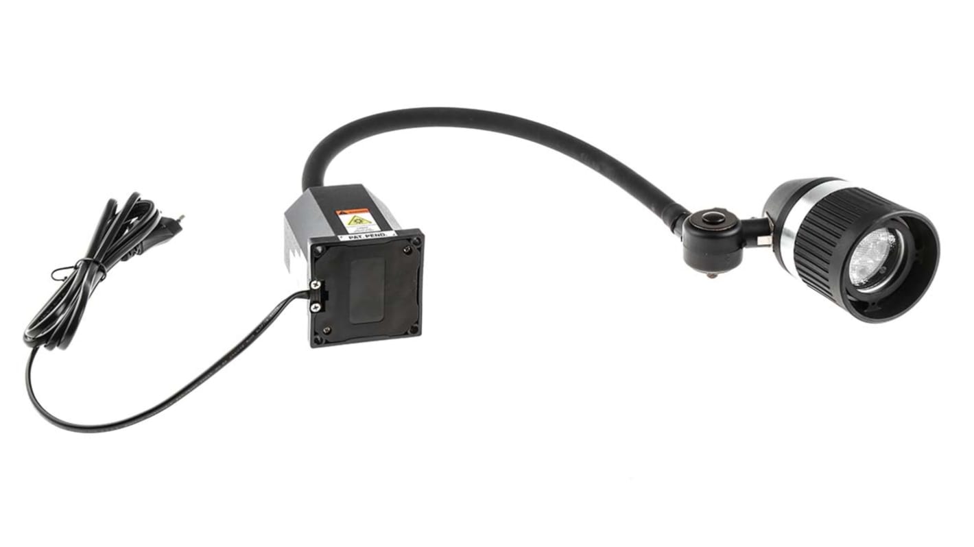 RS PRO Maskinlampe, 100→ 277 V ac, 3 W, Lyskilde: Lysdiode, Fleksibel hals, Arm: 520mm Bøjelig arm Type C -