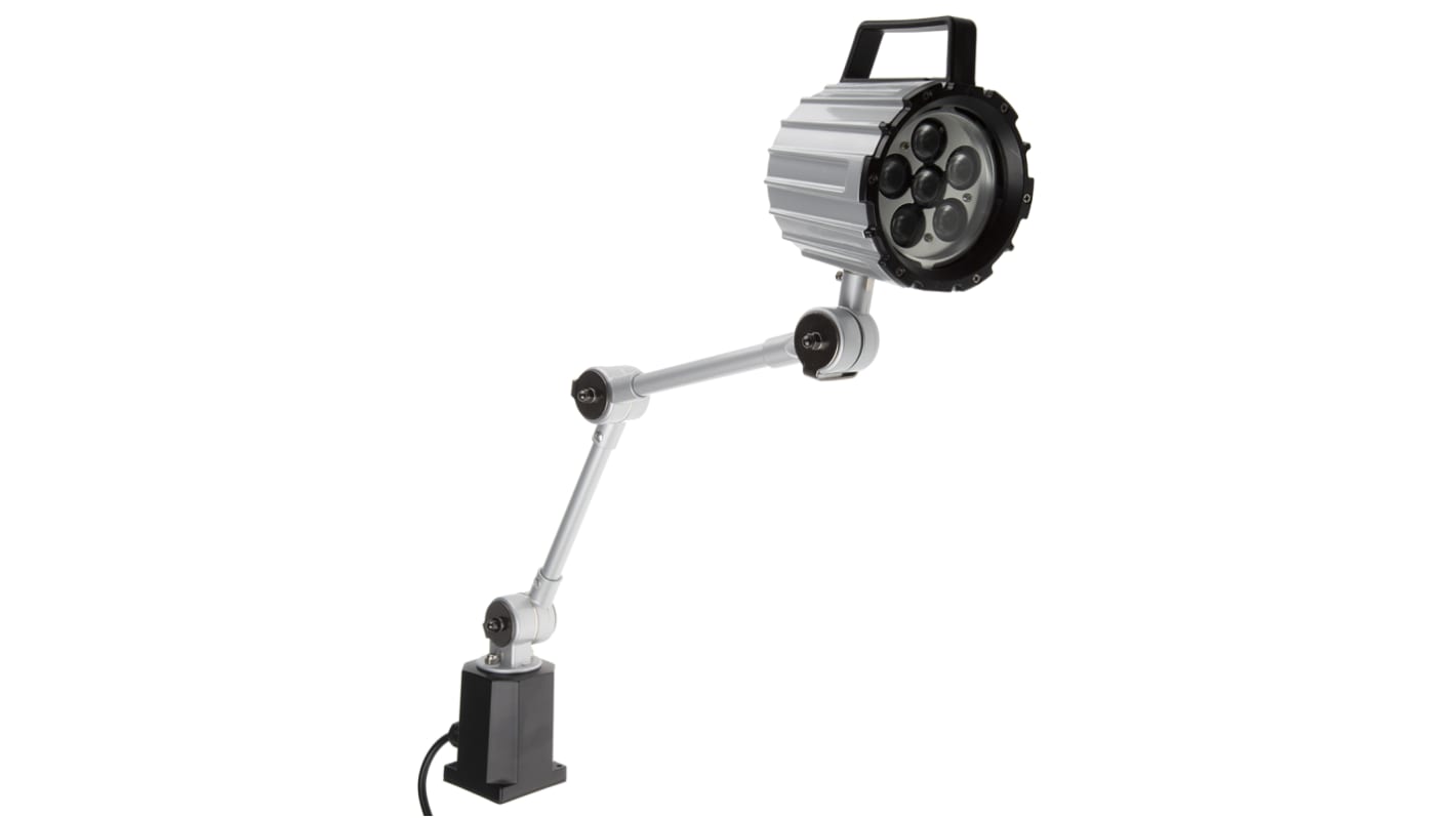 RS PRO Maskinlampe, 100→ 260 V ac, 12W, Lyskilde: Lysdiode, Indstillelig arm, Arm: 430mm, Rækkevidde: 215mm