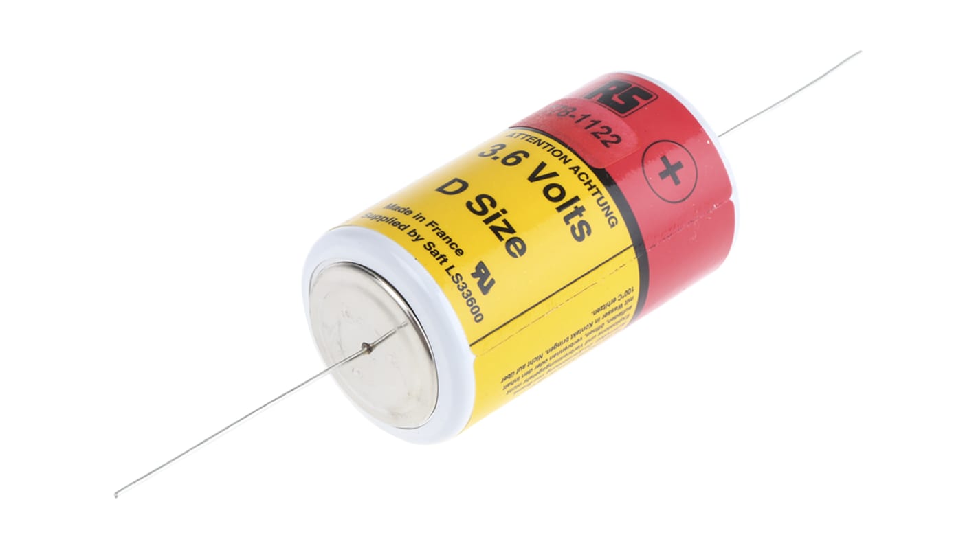 RS PRO 3.6V Lithium Thionyl Chloride D Battery