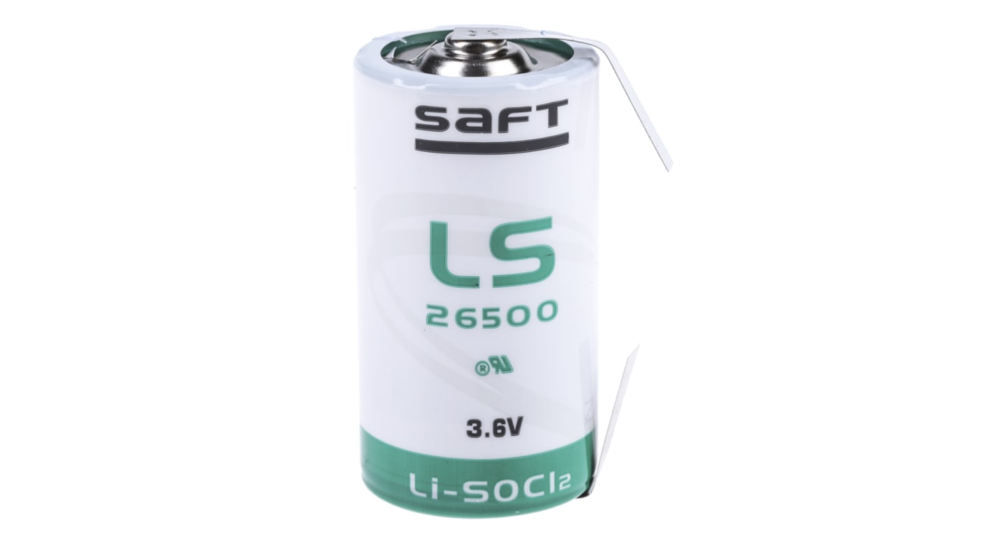 Batteria C Saft, Litio cloruro di tionile, 3.6V, 7.7Ah, terminale con linguette