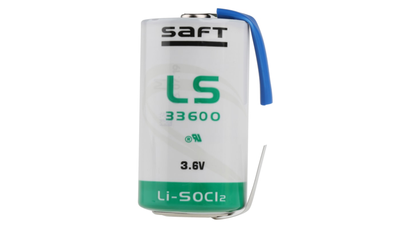 Saft 3.6V D batteri Litium-tionylklorid Tags Terminal, 17Ah