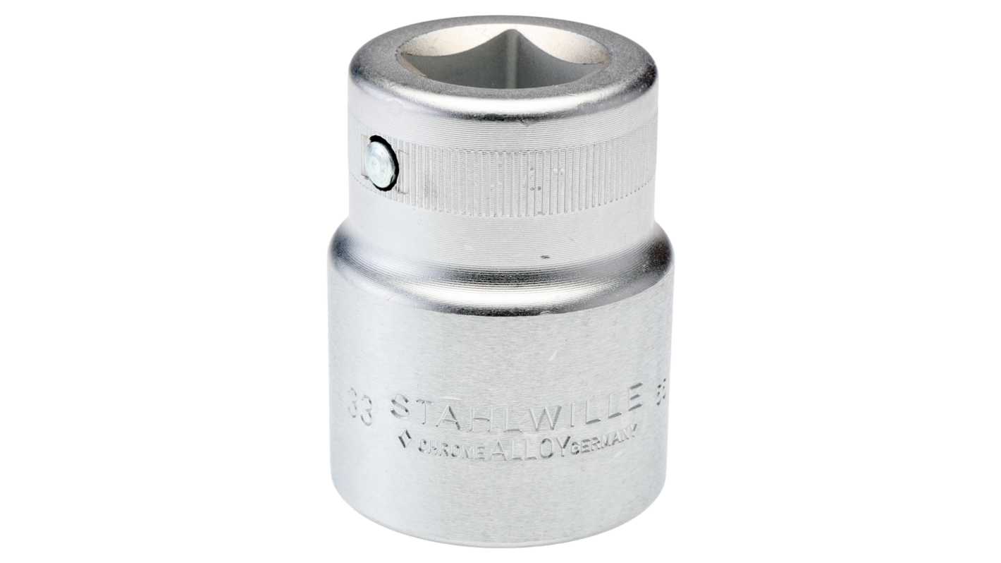 STAHLWILLE 3/4 in Drive 33mm Standard Socket, 6 point, 60 mm Overall Length