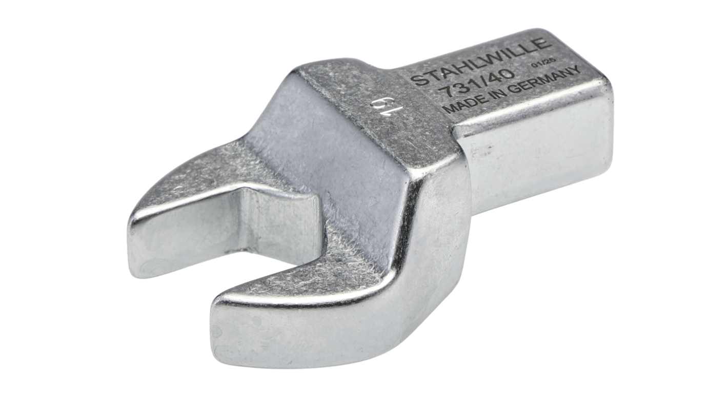 STAHLWILLE 731/40 Series Open Ended Insert Spanner Head, 19.0 mm, 14 x 18mm Insert, Chrome Plated Finish