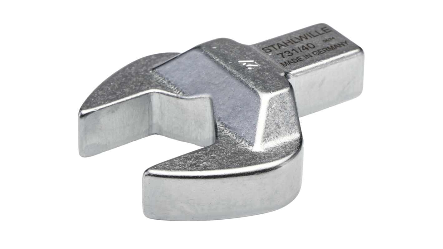 STAHLWILLE 731/40 Series Open Ended Insert Spanner Head, 27.0 mm, 14 x 18mm Insert, Chrome Plated Finish