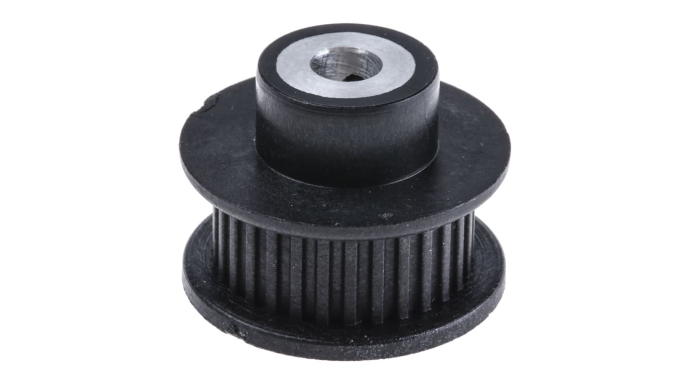 Polea síncrona aluminio, PC relleno de vidrio 30 dientes , 2mm espaciado , 5mm calibre , para adaptar la anchura de la