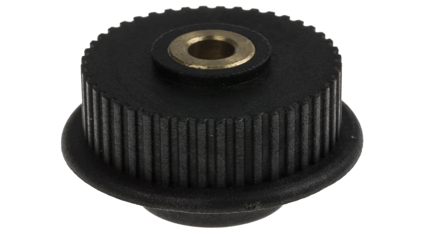 Tandremsskive, Messing, glasforstærket pc, 44 tænder, Afstand: 2mm, passer til 6mm rembredde, huldia.: 5mm