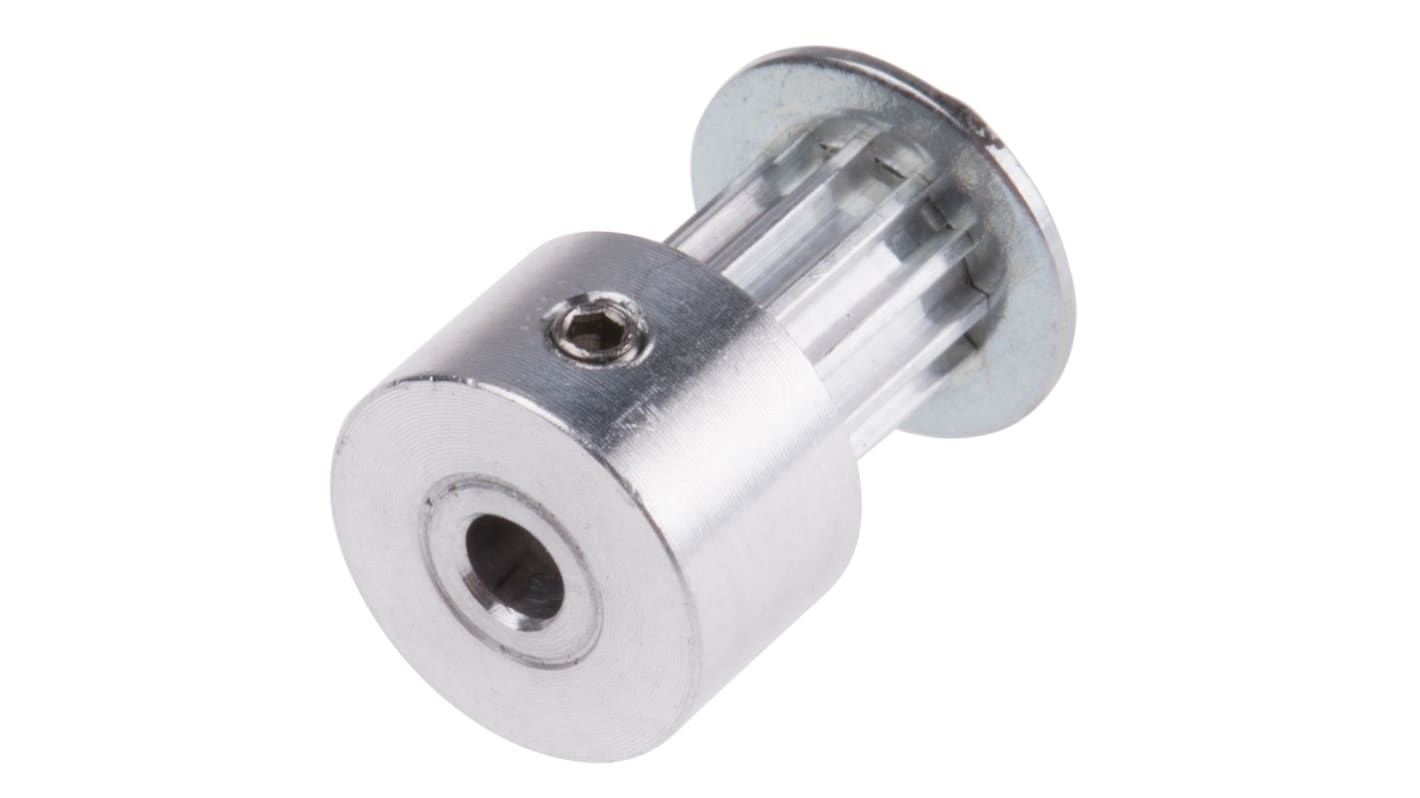 Tandremsskive, Aluminium, forzinket stål, 12 tænder, Afstand: 2mm, passer til 6.4mm rembredde, huldia.: 3mm