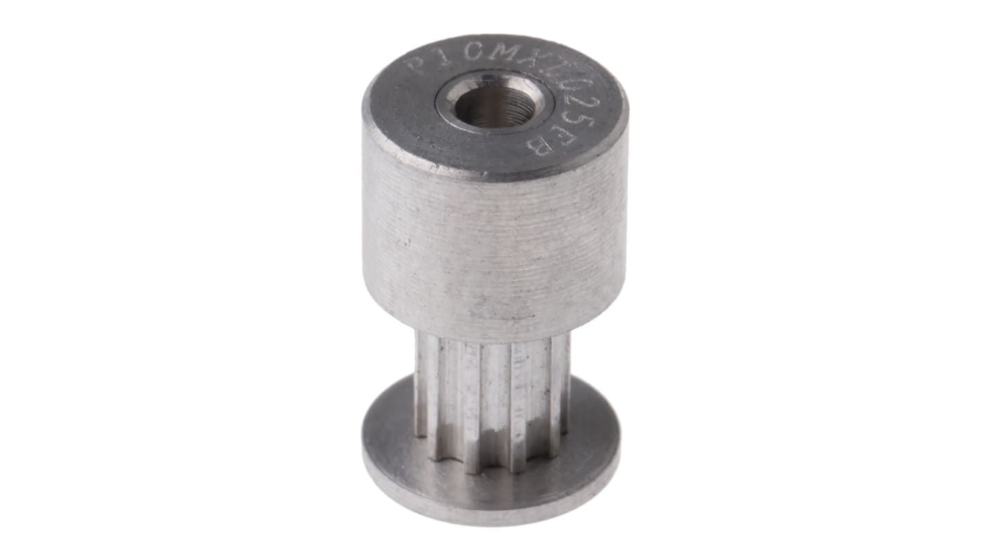 Tandremsskive, Aluminium, forzinket stål, 10 tænder, Afstand: 2mm, passer til 6.4mm rembredde, huldia.: 3mm