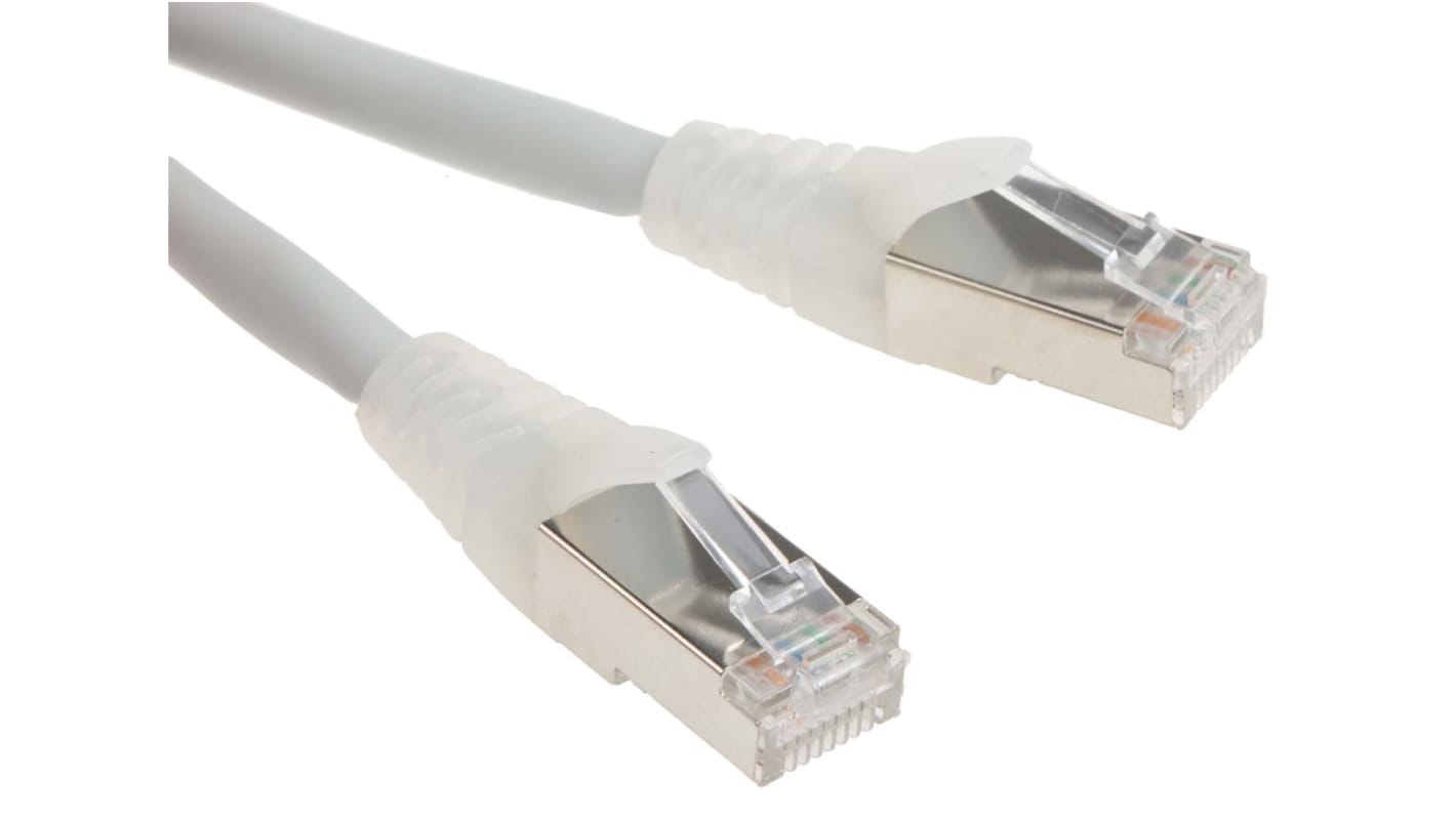 RS PRO, 0.5m Cat6a, Grey RJ45 to Male RJ45 Male, S/FTP Shielded, Terminated LSZH Sheath