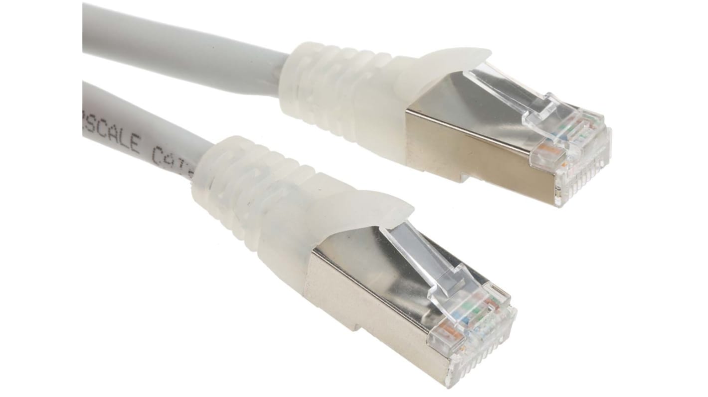 RS PRO, 3m Cat6a, Grey RJ45 to Male RJ45 Male, S/FTPShielded, Terminated LSZH Sheath