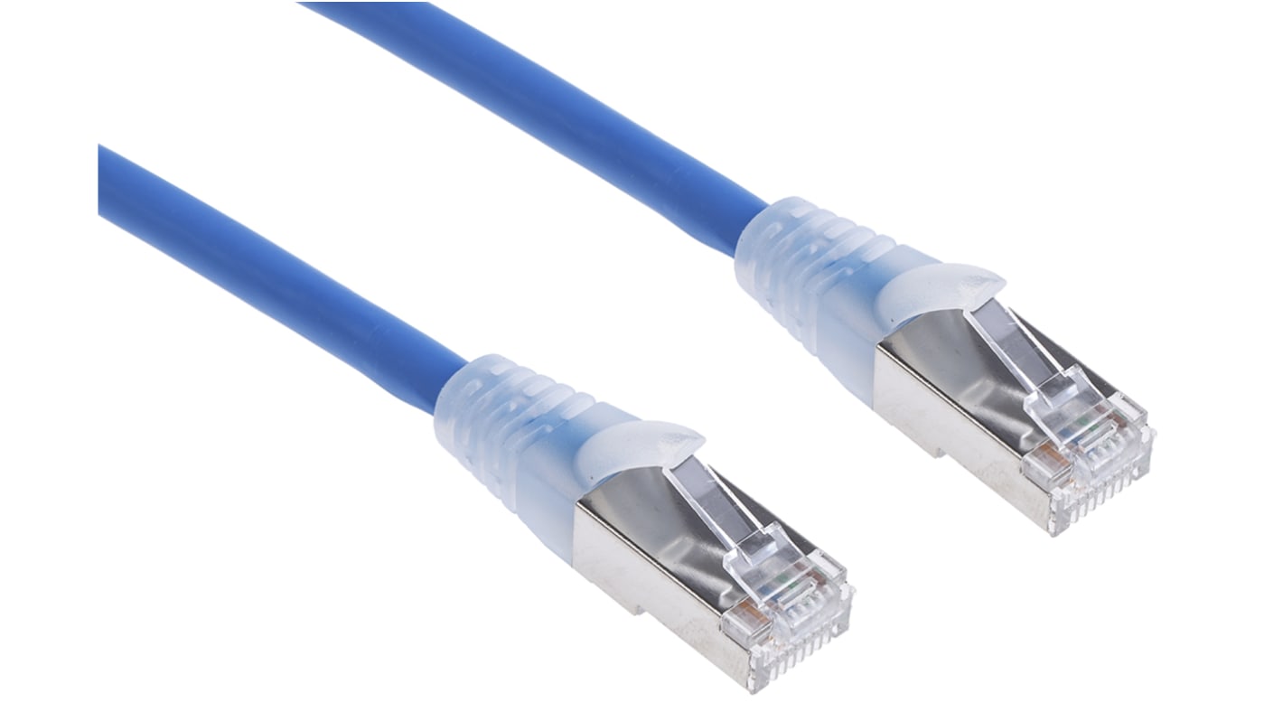 RS PRO Cat6a Male RJ45 to Male RJ45 Ethernet Cable, S/FTP, Blue LSZH Sheath, 1m