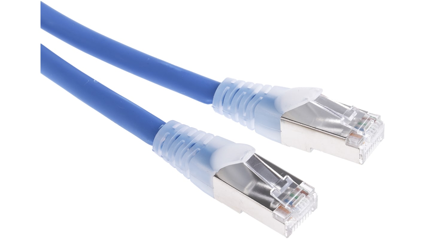 RS PRO, 0.5m Cat6a, Blue RJ45 to Male RJ45 Male, S/FTPShielded, Terminated LSZH Sheath