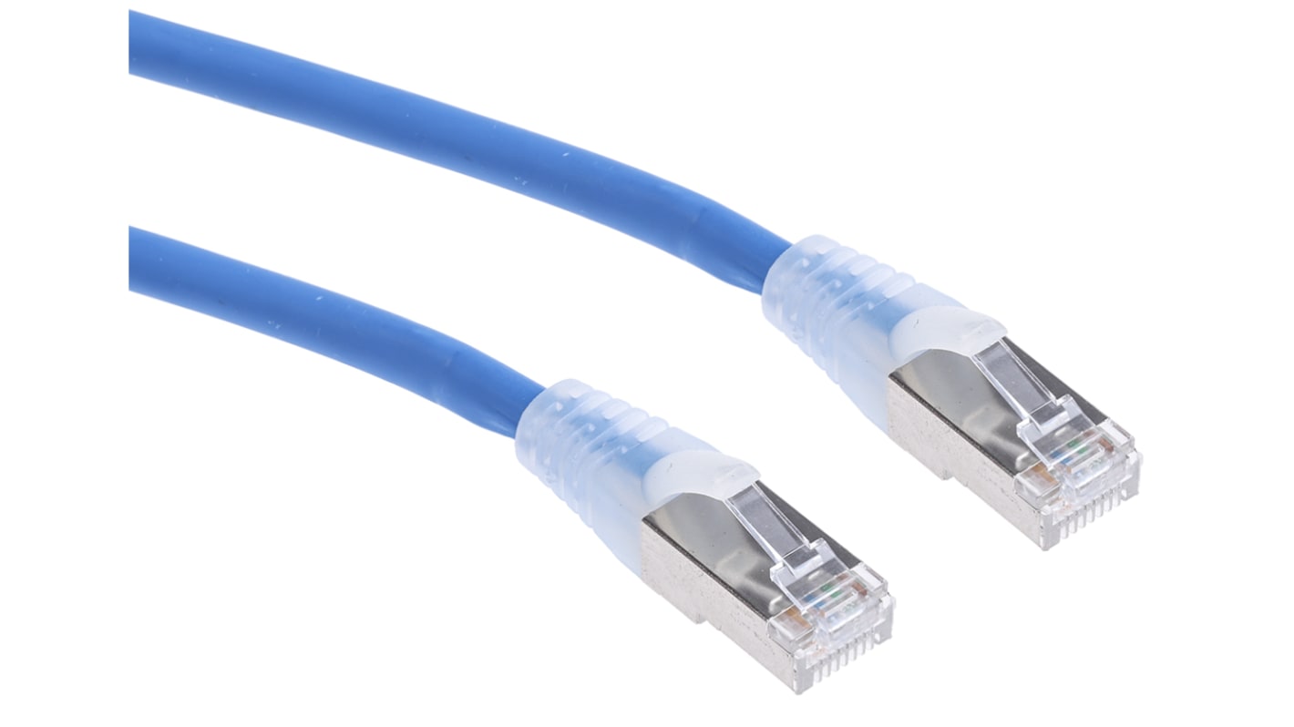 RS PRO, 3m Cat6a, Blue RJ45 to Male RJ45 Male, S/FTPShielded, Terminated LSZH Sheath