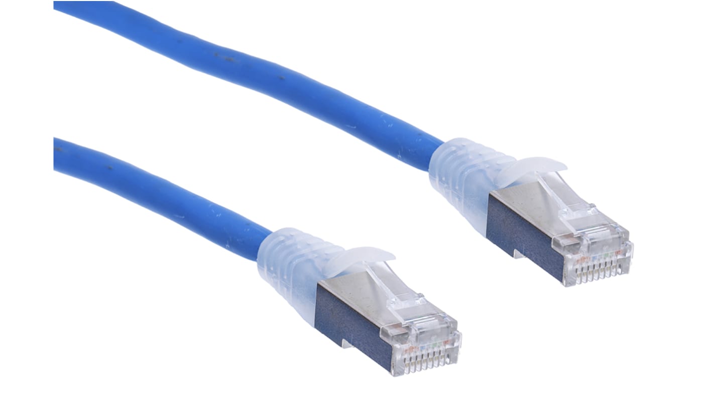 RS PRO Cat6a Male RJ45 to Male RJ45 Ethernet Cable, S/FTP, Blue LSZH Sheath, 5m