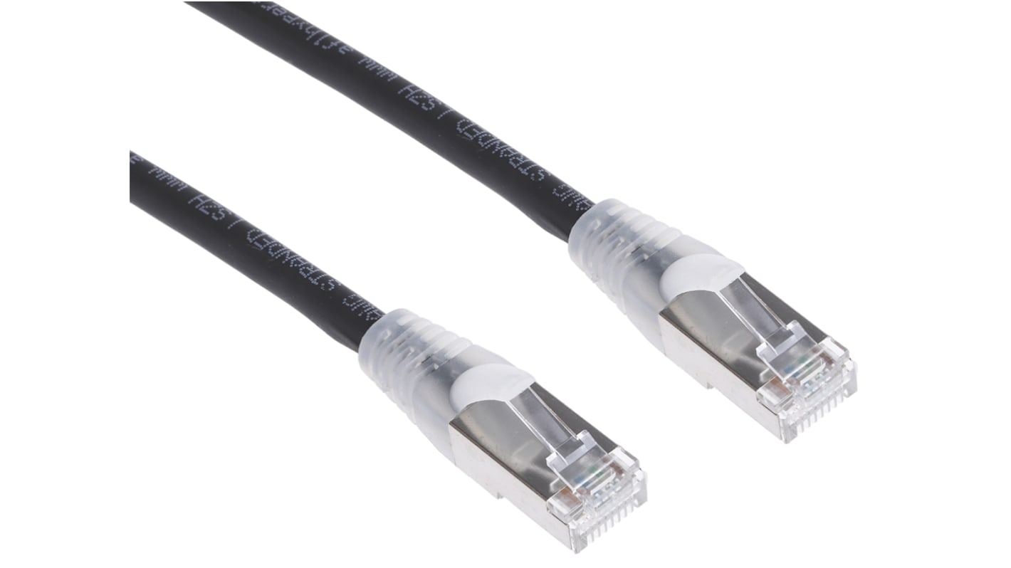 RS PRO Ethernetkabel Cat.6a, 3m, Schwarz Patchkabel, A RJ45 S/FTP Stecker, B RJ45, LSZH