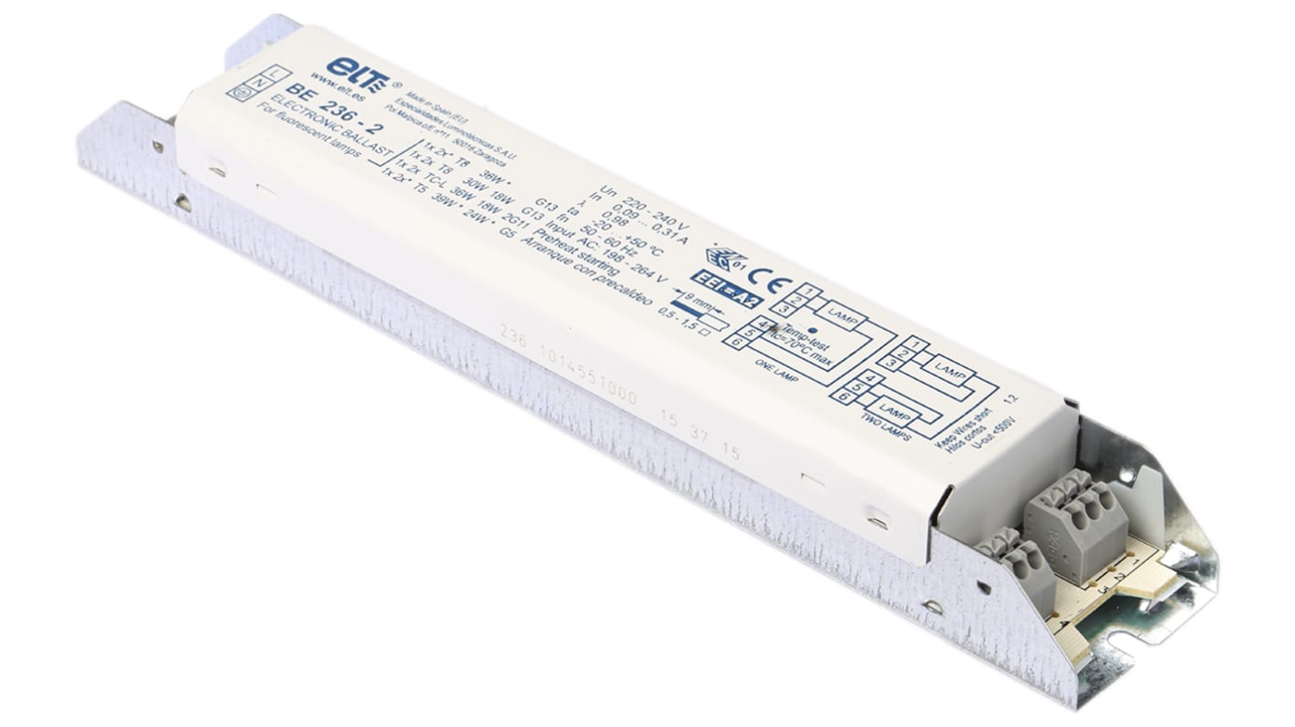 Ballast per illuminazione ELT, tipo Elettronico, 18 W, 24 W, 30 W, 36 W, 39 W, 220 → 240 V, per lampade