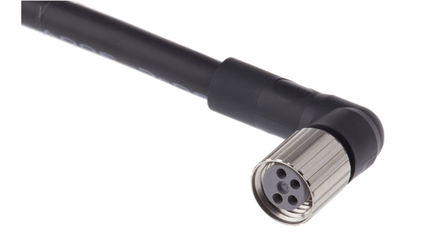 Omron Right Angle Female 4 way M8 to Unterminated Sensor Actuator Cable, 2m