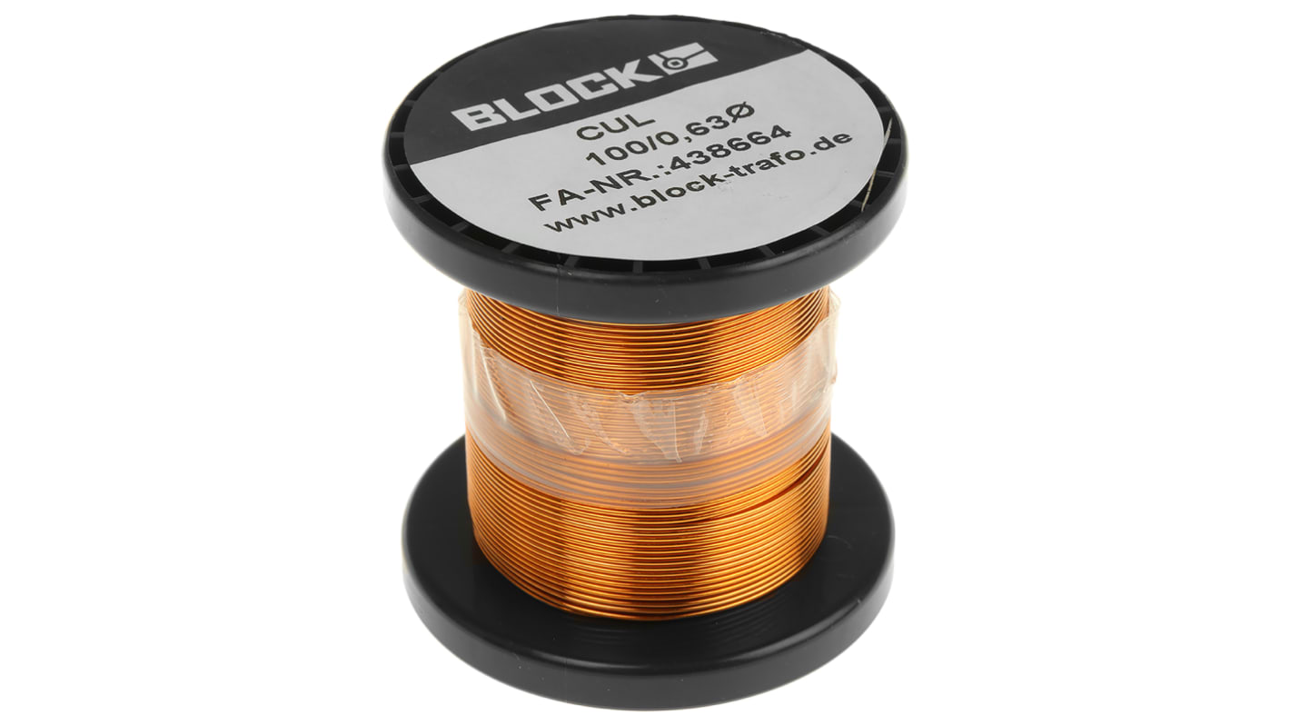 Block Single Core 0.63mm diameter Copper Wire, 28m Long