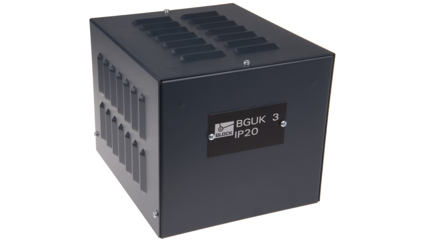 Block Blue Steel Power Supply Case, IP20, 210 x 230 x 270mm
