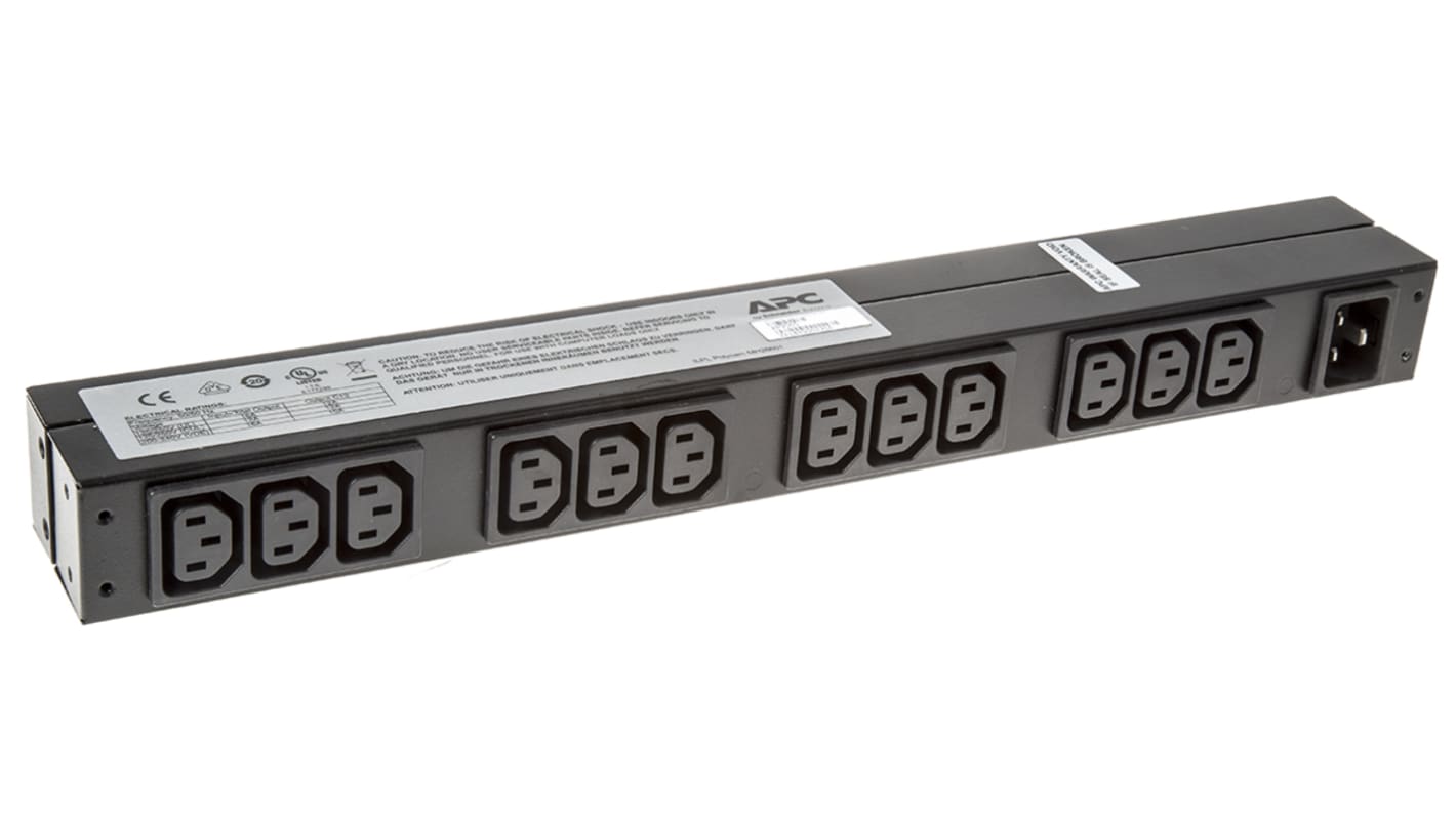 Unidad de distribución de potencia APC AP9565, 12 conectores, Montaje en Rack, Cable 2.5m, 16A, 100 → 240 V IEC