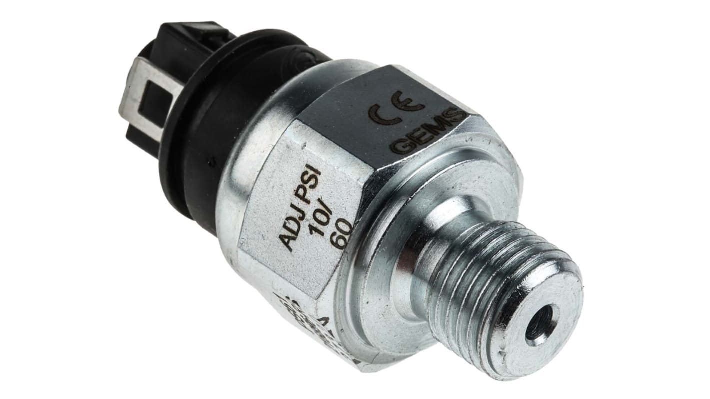 Gems Sensors Pressure Switch, 15psi Min, 60psi Max, SPST-NO Output