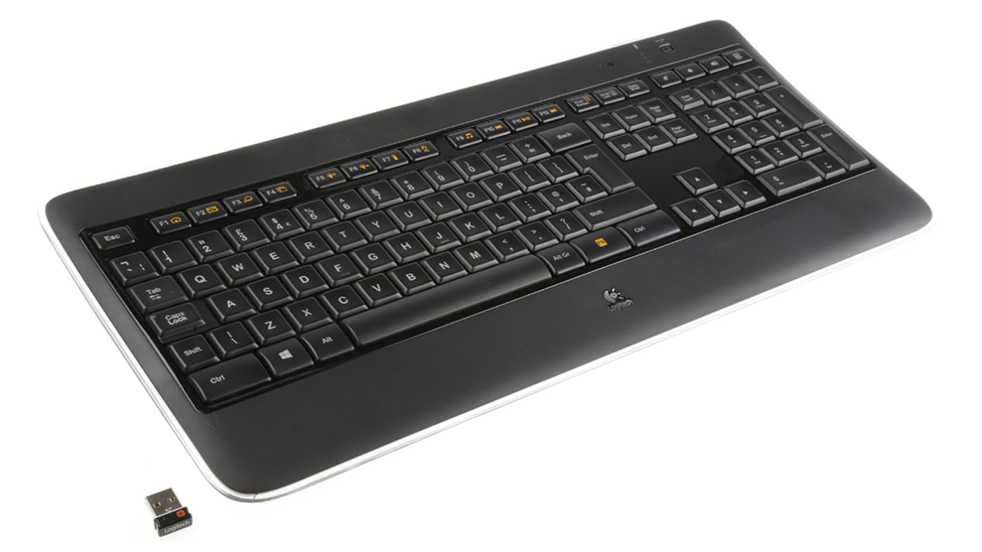 Logitech Wireless USB Keyboard, QWERTY (UK), Black