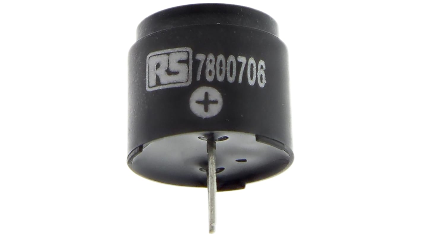 RS PRO 85dB Through Hole Continuous Internal Magnetic Buzzer Component, 16 x 14mm, 8V dc Min, 15V dc Max
