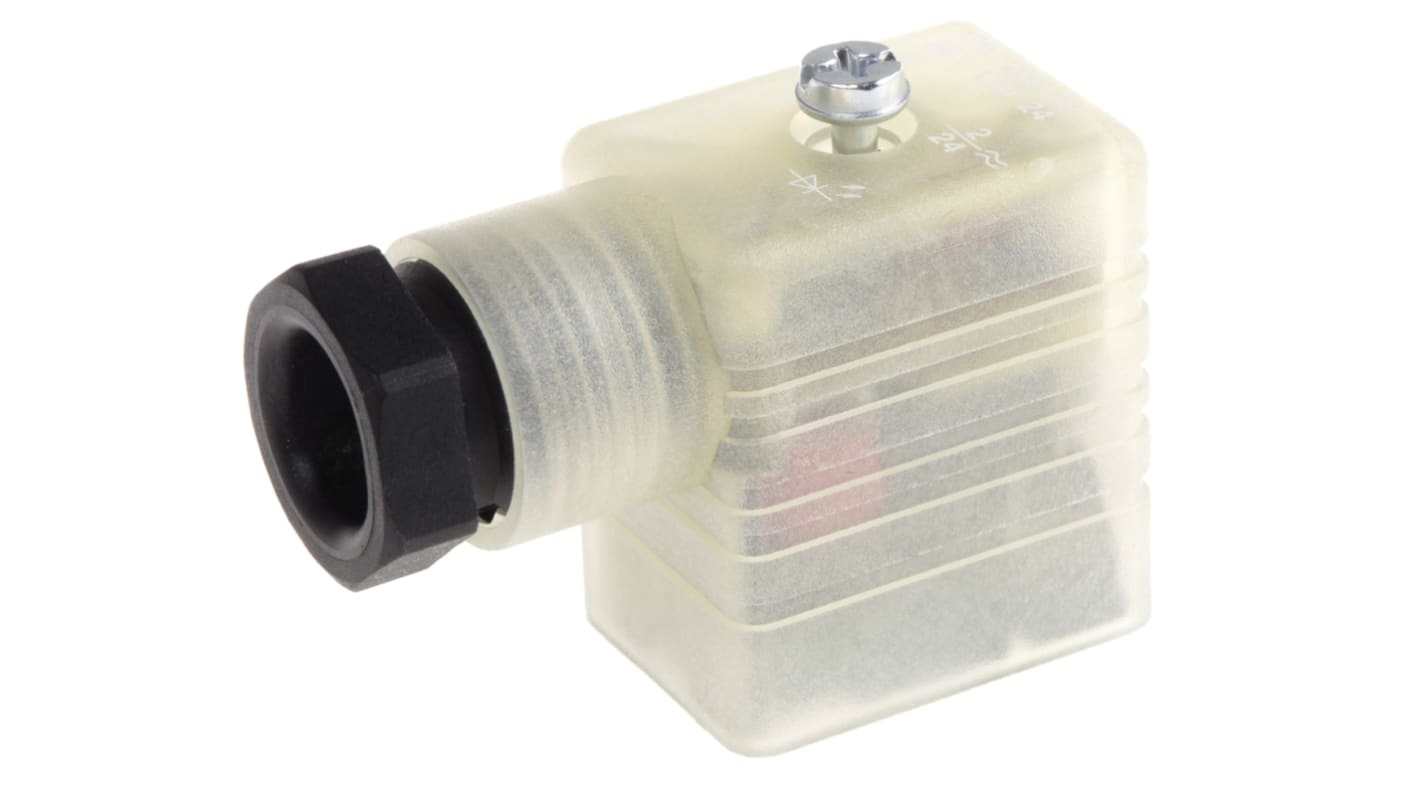 Hirschmann GML 2P+E DIN 43650 B, Female Solenoid Valve Connector with Indicator Light, 24 V ac/dc Voltage