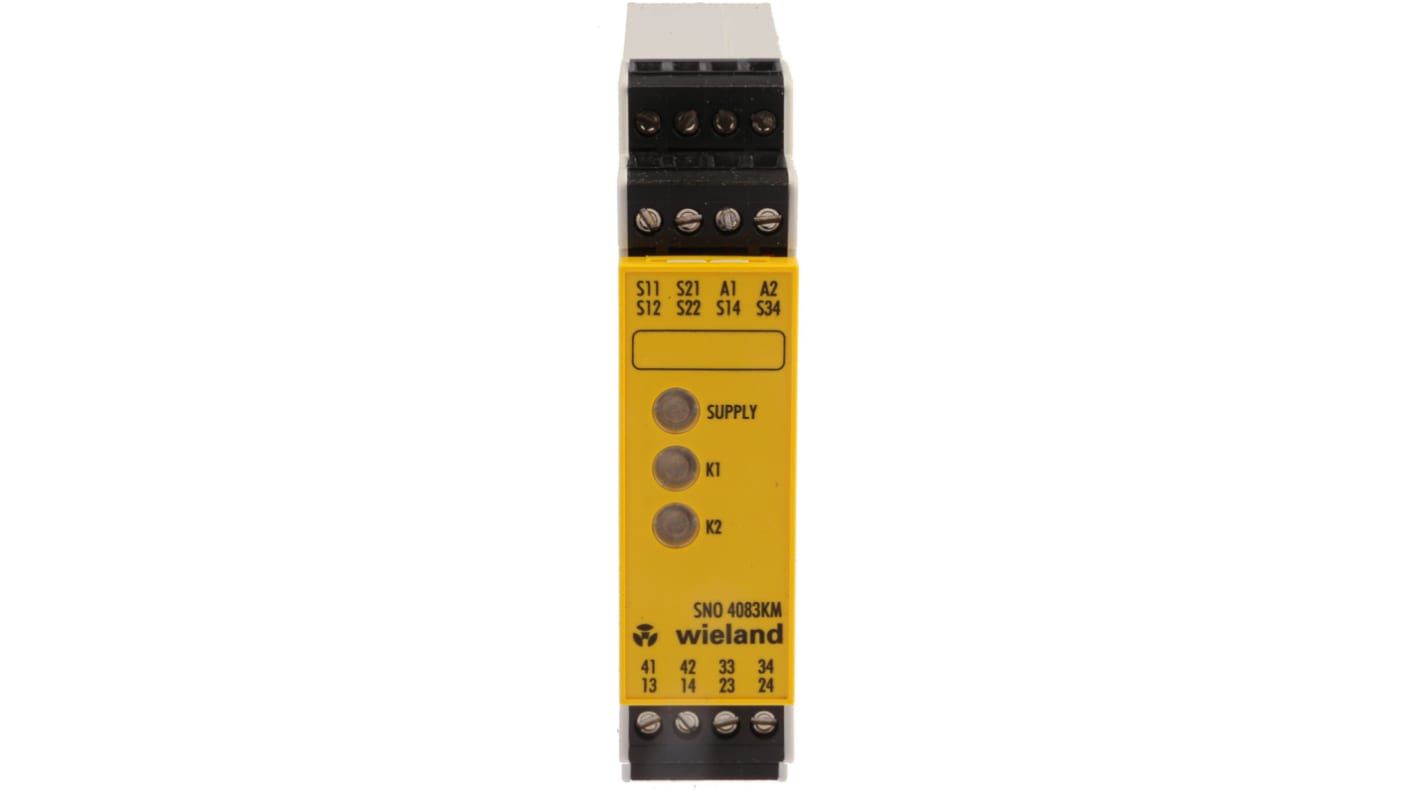 Wieland safeRELAY SNO 4083 Safety Monitoring Safety Relay, 24V dc, Dual-Channel, 3 Safety Contacts
