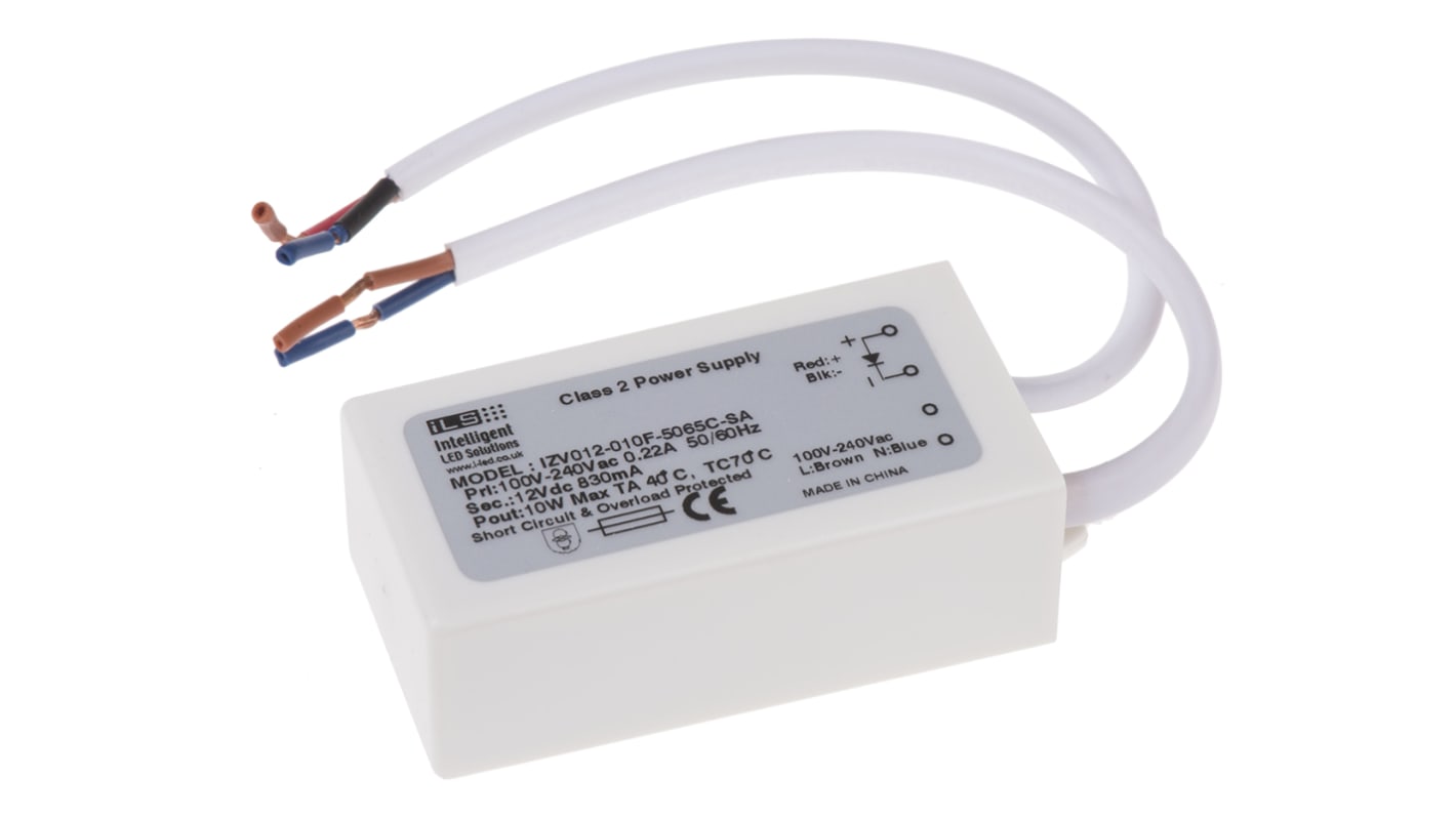 ILS LED Driver, 12V Output, 10W Output, 830mA Output, Constant Voltage