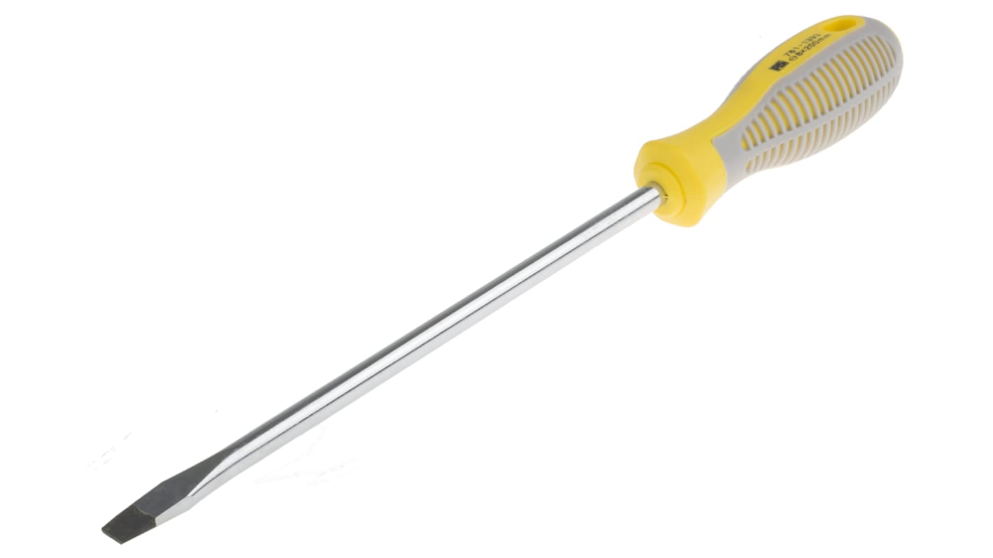 RS PRO Flat Screwdriver, 8 mm Tip, 200 mm Blade, 312 mm Overall