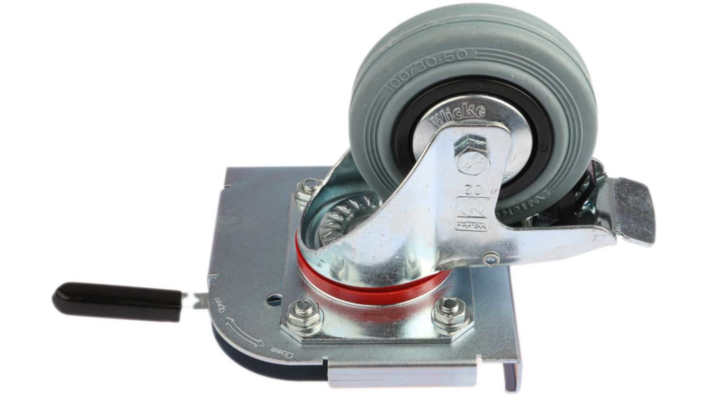 Zarges Braked Swivel Castor Wheel, 90kg Capacity, 100mm Wheel